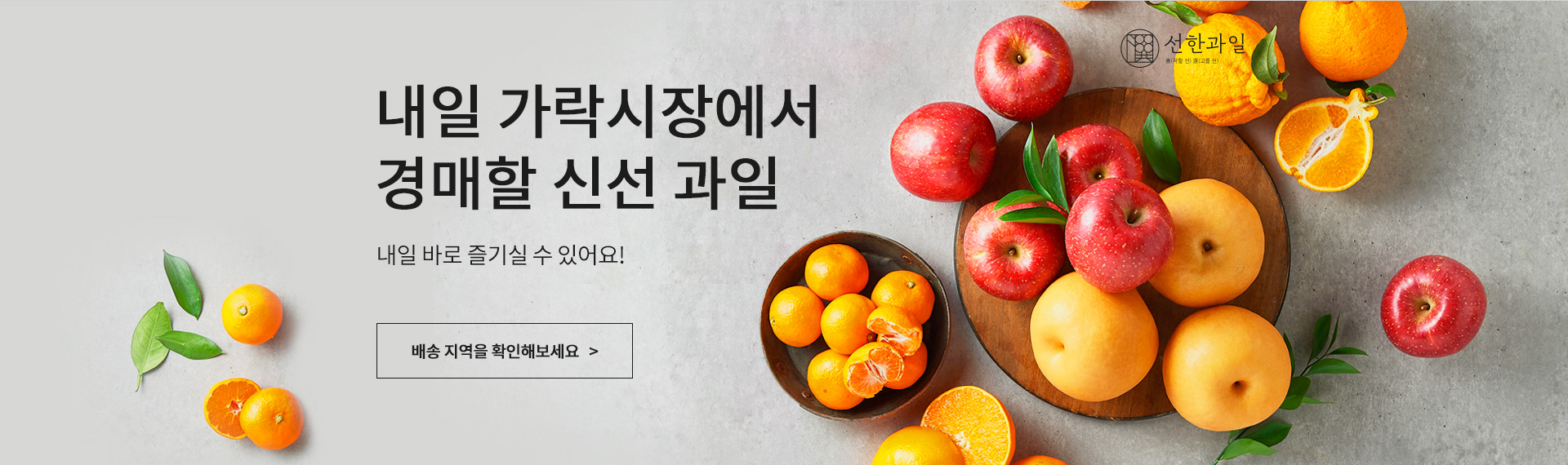 오늘 가락시장에서 경매한 제철 과일 - 오늘 배송 가능 지역인지 확인해보세요!