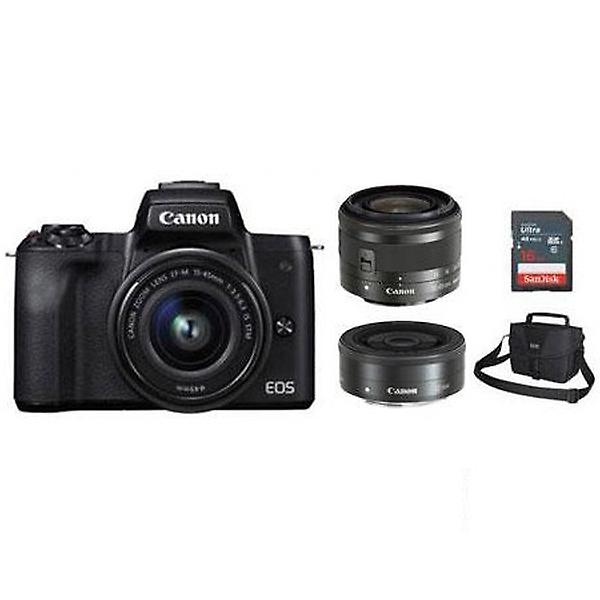 [캐논/EOS-M50(BK)/D] EOS-M50 더블렌즈 [본체+15-45mm IS STM+22mm／블랙색상]