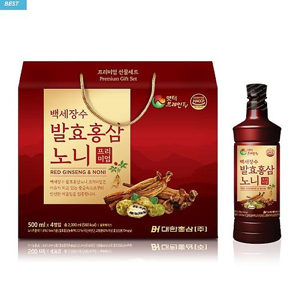 [대한홍삼/KOH-01] [대한홍삼] 발효홍삼 노니 프리미엄 500ml x 4병