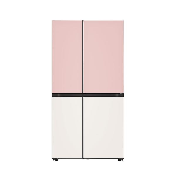 [LG전자/S834PB35] 디오스 냉장고 매직스페이스 오브제컬렉션 글라스 핑크 베이지 832L