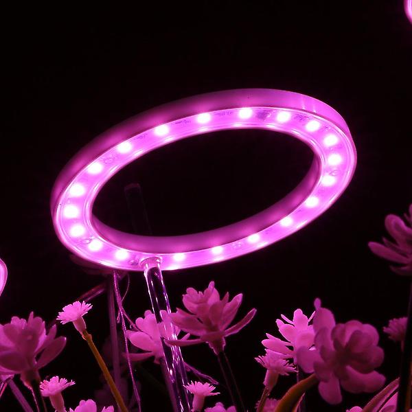 [도매토피아/TREE-00003] 엔젤링 화분 LED 식물등(3헤드) (핑크) 식물조명 재배