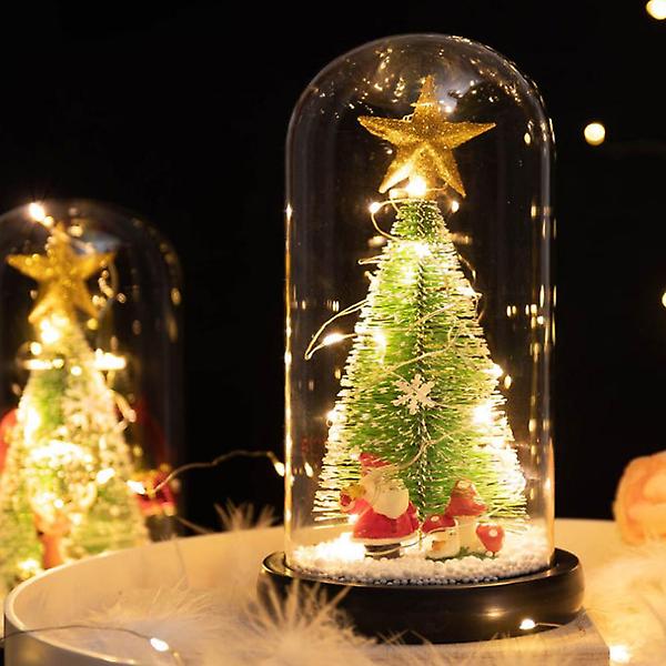 [도토로/LED 유리돔 크리스마스 트] LED 유리돔 크리스마스 트리 무드등(산타 선물)
