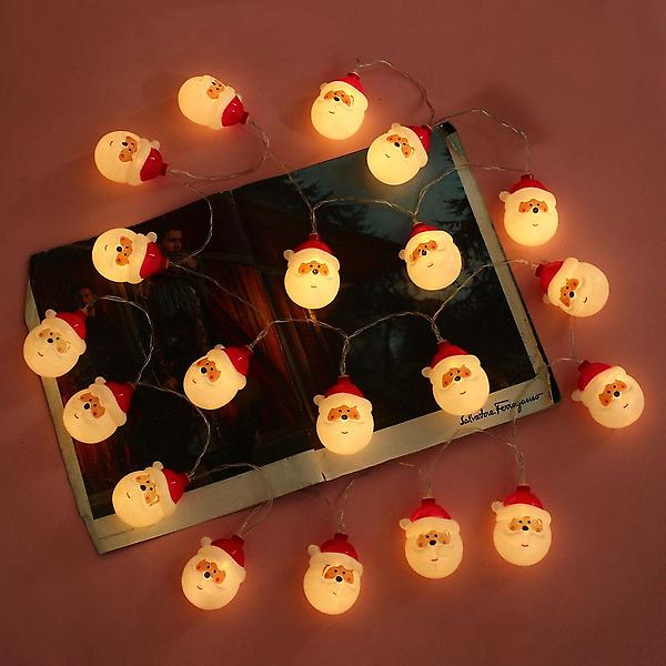 [도매토피아/20구 LED 산타 가랜드 ] 20구 LED 산타 가랜드 전구(3M) 크리스마스조명