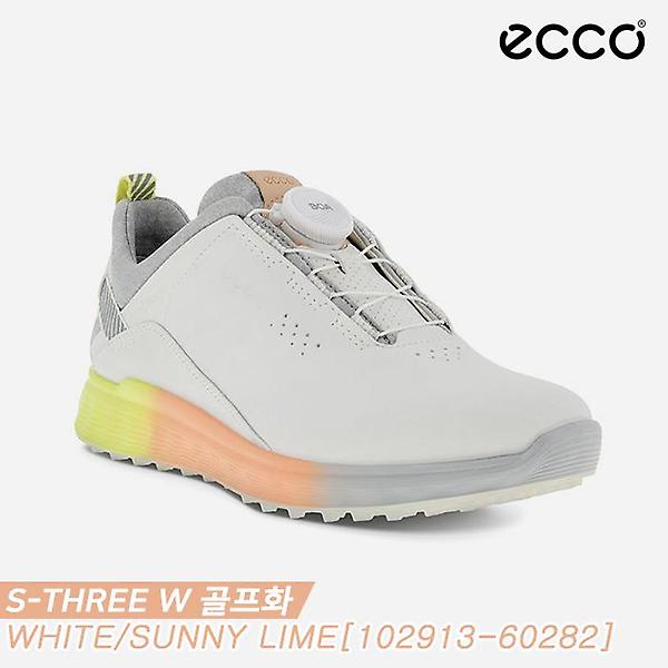  [에코코리아정품]2022 에코 S-THREE W 골프화[화이트/써니라임][102913-60282][여성용]