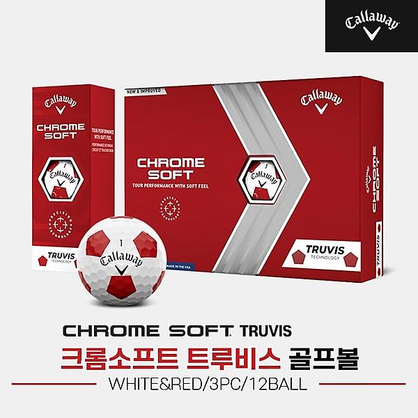  [캘러웨이코리아정품]2022 크롬 소프트 트루비스 골프볼[남여공용][화이트&레드][3피스 12알]