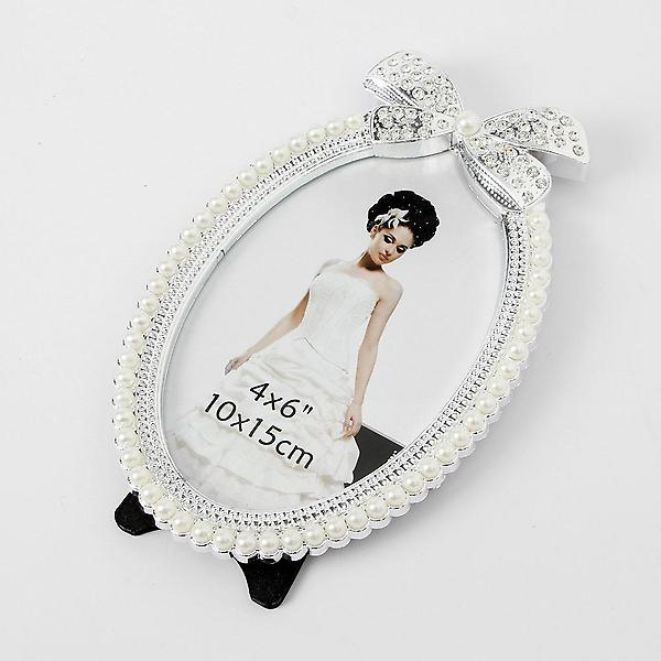  진주 리본 사진액자 / 4x6 인테리어 탁상액자