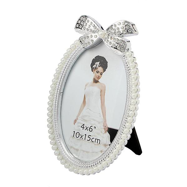  진주 리본 사진액자 / 4x6 인테리어 탁상액자