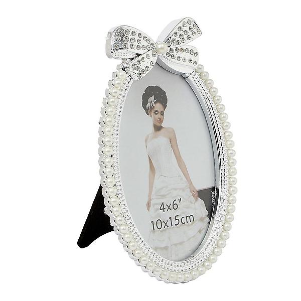  진주 리본 사진액자 / 4x6 인테리어 탁상액자