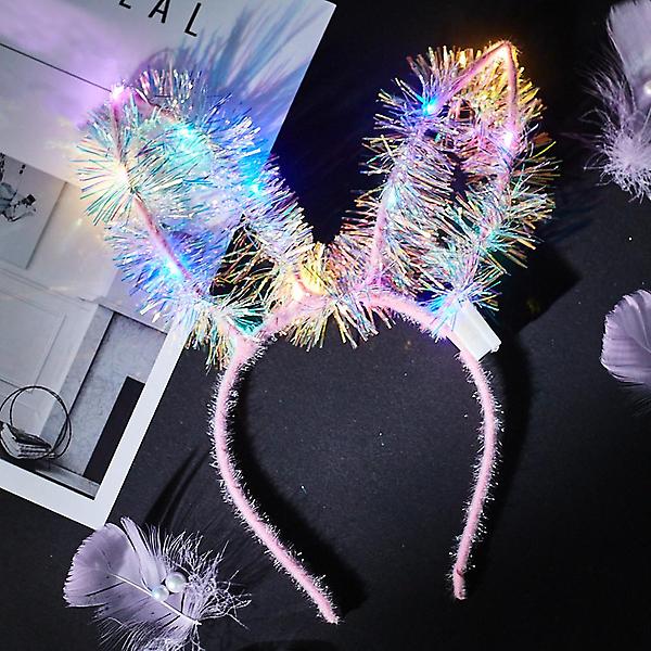 [도매토피아/TREE-00001] 트윙클 LED 토끼 머리띠 4p세트 야광 귀여운머리띠
