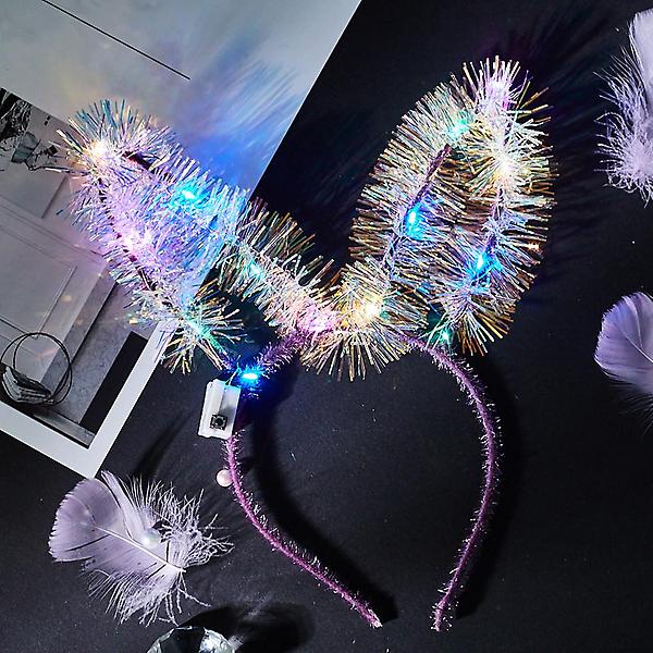 [도매토피아/TREE-00001] 트윙클 LED 토끼 머리띠 4p세트 파티 야광머리띠