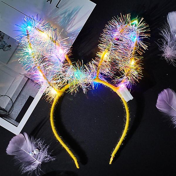 [도매토피아/TREE-00001] 트윙클 LED 토끼 머리띠 4p세트 파티 야광머리띠