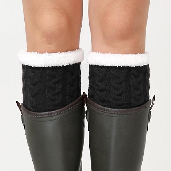  리나 도톰기모 숏 레그워머(블랙) (22cm)겨울 발워머