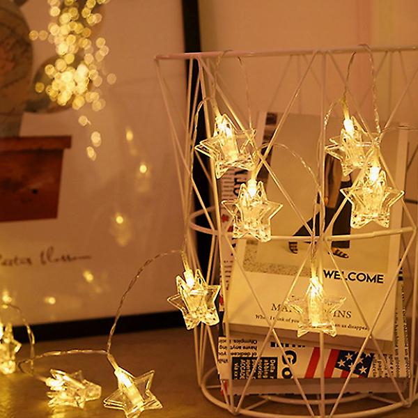  20구 LED 별 집게 전구(3M) (웜색) (점멸) 가랜드