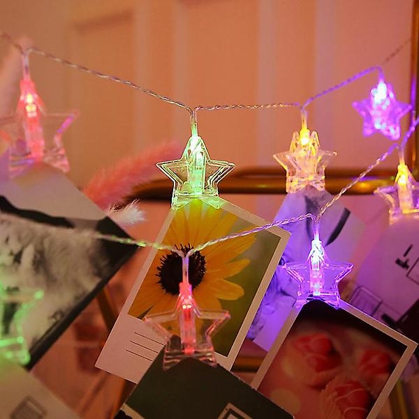  40구 LED 별 집게 전구(6M) (컬러) (점멸) 가랜드전구