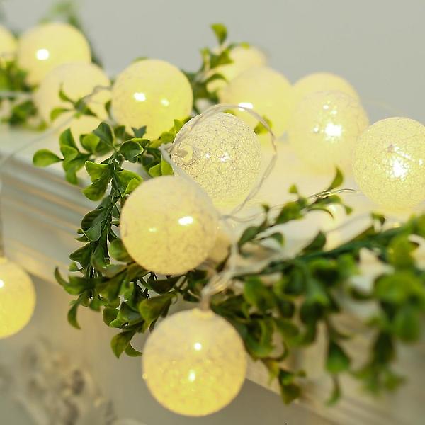  [은하수] 30구 LED 코튼볼 실버전구(점멸有) USB연결