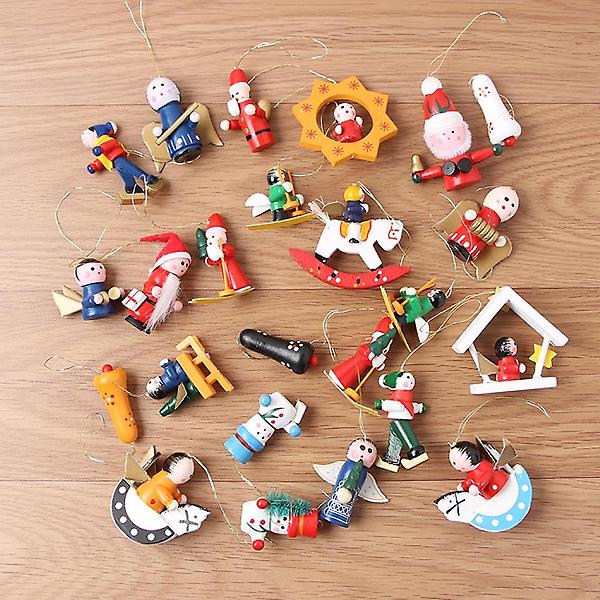  성탄 캐릭터 원목 트리장식 세트/크리스마스 장식소품