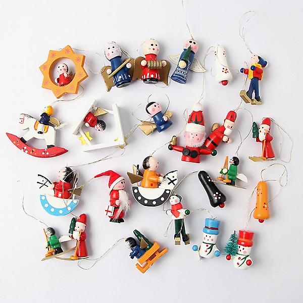  성탄 캐릭터 원목 트리장식 세트/크리스마스 장식소품