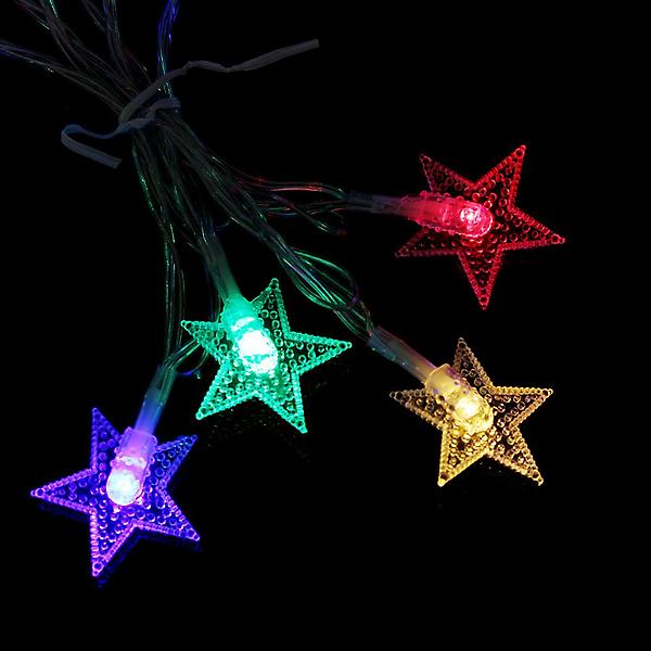 [도매토피아/TREE-00001] 샤인무드 LED 80구 별 가랜드 전구 컬러 파티라이트