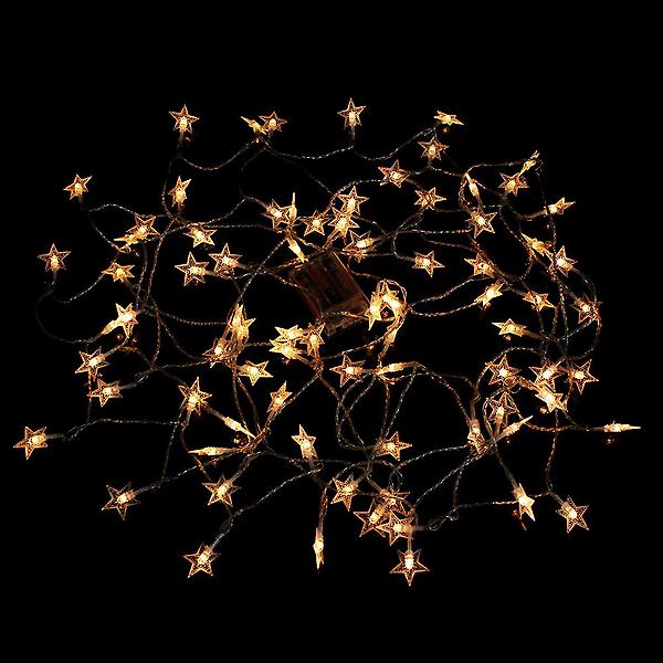 [도매토피아/TREE-00001] 샤인무드 LED 80구 별 가랜드 전구 웜색 파티 줄조명