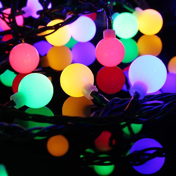 [도매토피아/TREE-00001] 오스타 LED 50구 녹색선 앵두전구 컬러 구슬 볼캡