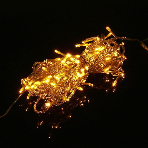 [도매토피아/TREE-00001] 오스타 LED 100구 투명선 웜색 줄전구 10m 야외조명
