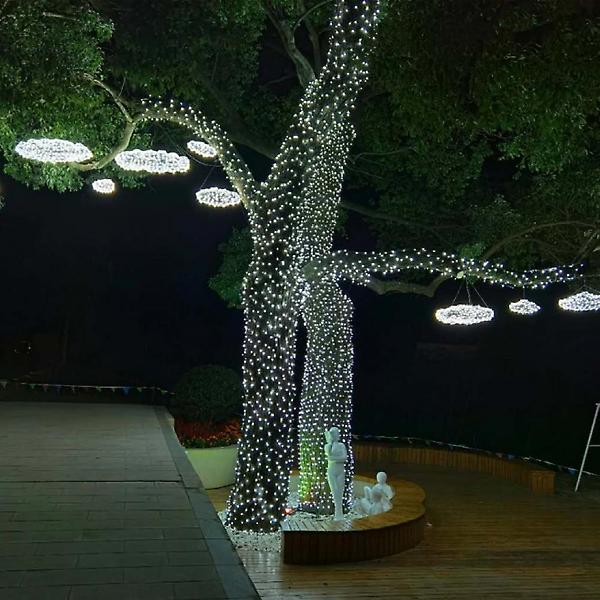 [도매토피아/TREE-00001] 오스타 LED 100구 투명선 백색 줄전구 10m 야외조명