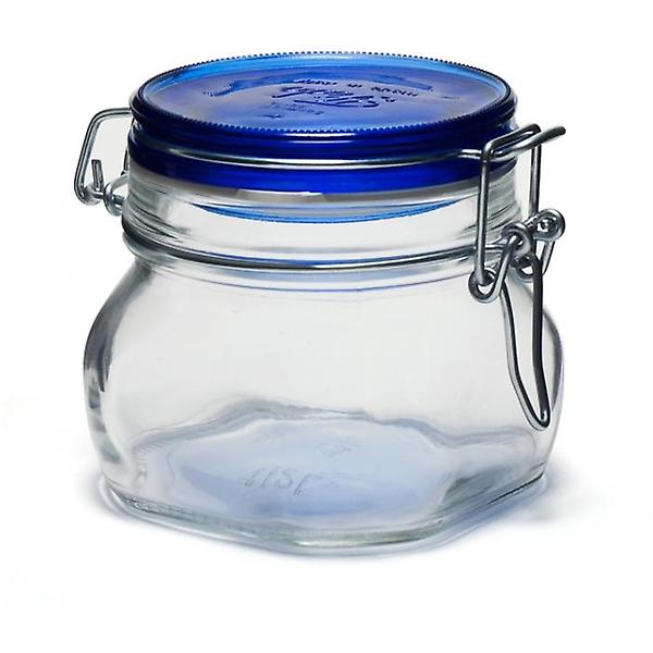  유리용기 밀폐용기 유리 잼병 글라스락 블루 500ml
