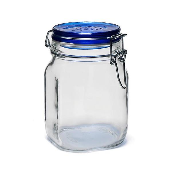  유리용기 밀폐용기 유리 잼병 글라스락 블루 1000ml