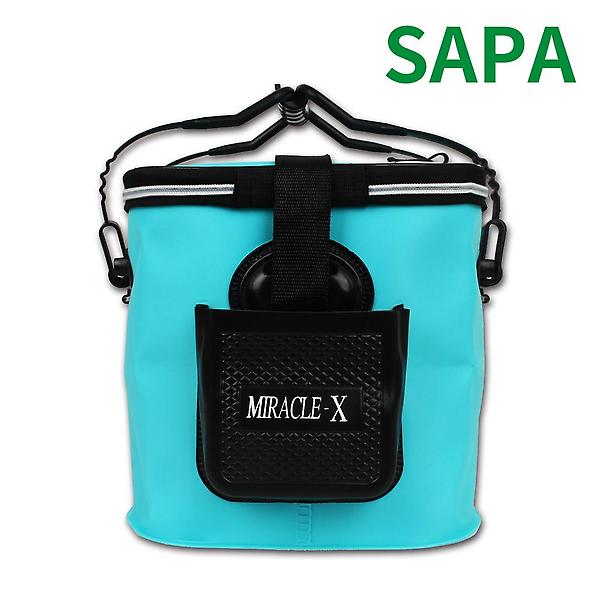  싸파 에메랄드 크릴백 40cm 두레박 접이식 삐꾸통 밑밥통 크릴가방