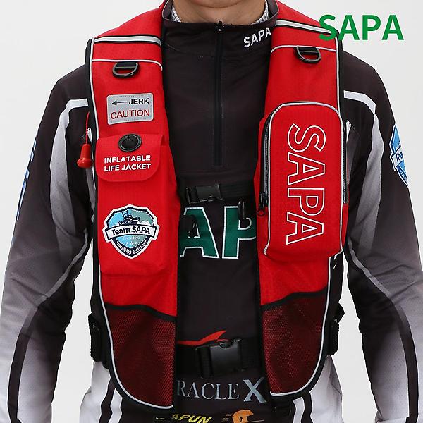  싸파 자동 팽창식 구명조끼 SJK-702B 색상 선택 FREE 구명복 라이프자켓