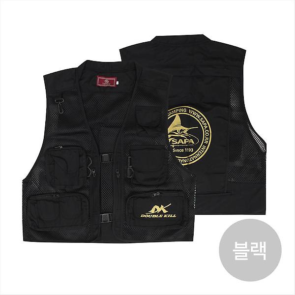  싸파 더블킬 여름용 메쉬 조끼 블랙 낚시 등산
