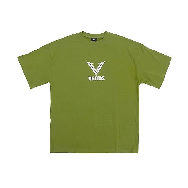  베나스 프론트 포인트 반팔 티셔츠 카키 S 루즈핏