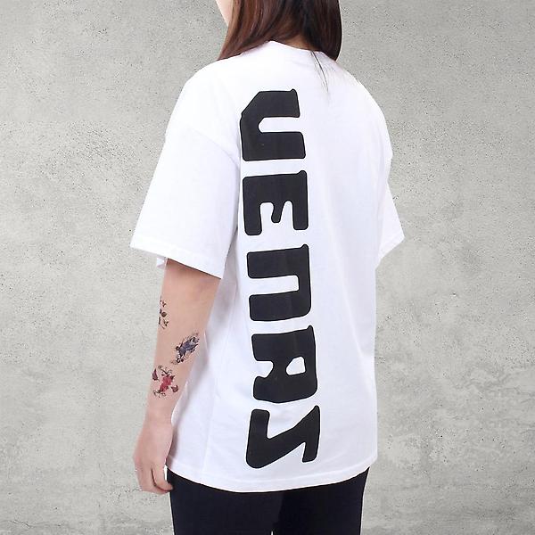  베나스 백포인트 반팔 티셔츠 화이트 루즈핏 남녀공용