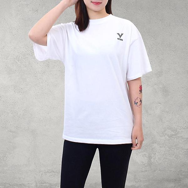  베나스 백포인트 반팔 티셔츠 화이트 루즈핏 남녀공용