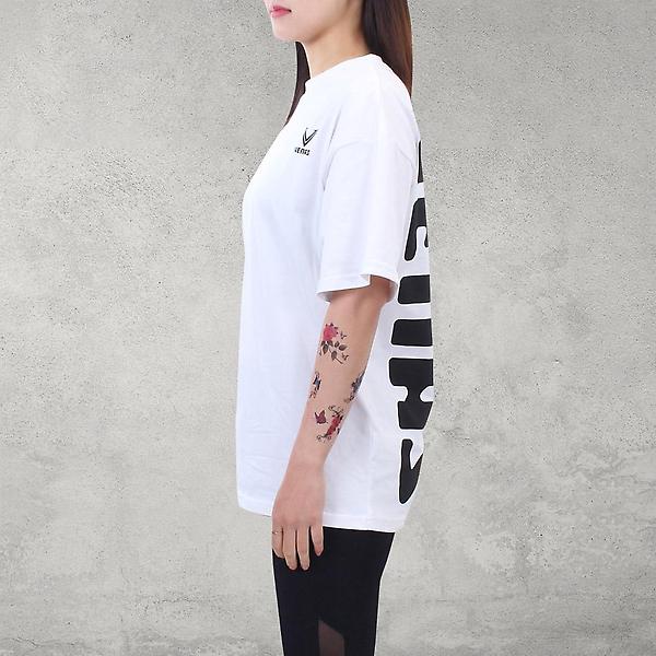  베나스 백포인트 반팔 티셔츠 화이트 루즈핏 남녀공용