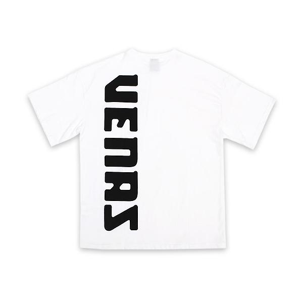  베나스 백포인트 반팔 티셔츠 화이트 루즈핏 남녀공용