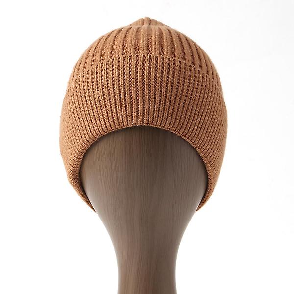  컬러팝 니트 비니(브라운)