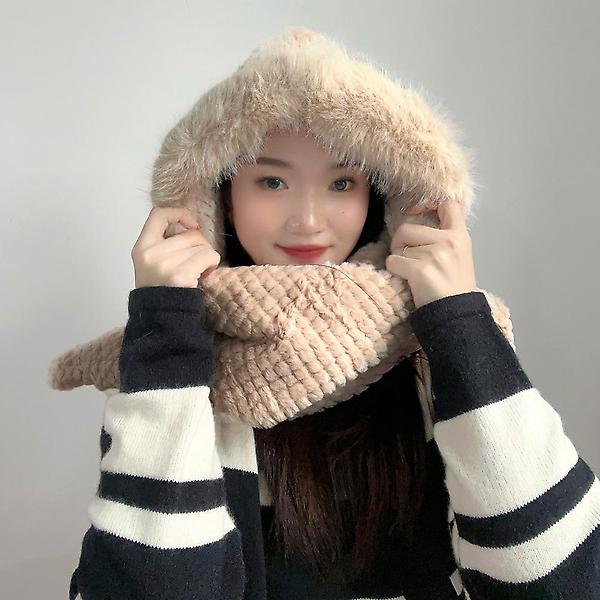  포근하루 일체형 후드 머플러(베이지)