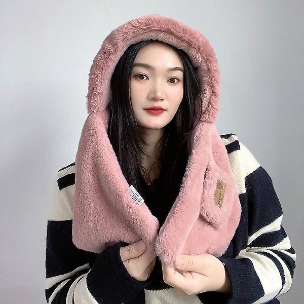  소프트퍼 후드 머플러(핑크)