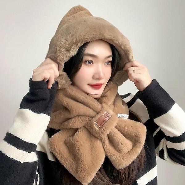  소프트퍼 후드 머플러(브라운)