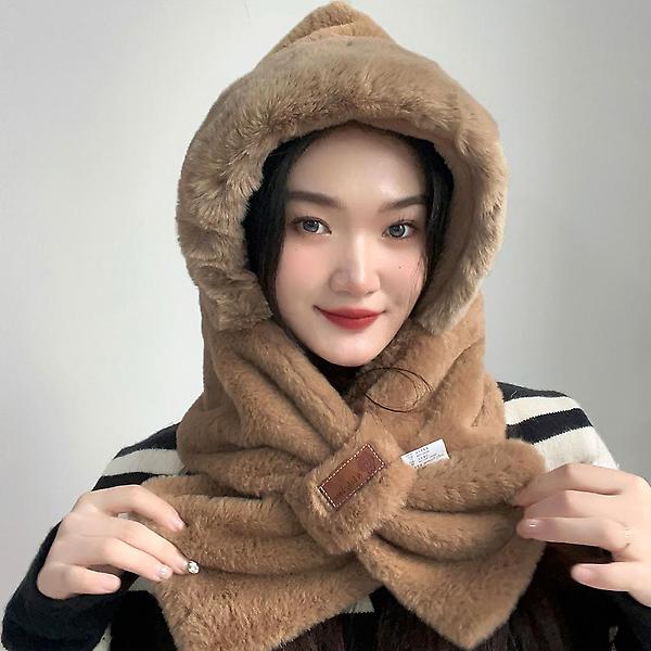  소프트퍼 후드 머플러(브라운)