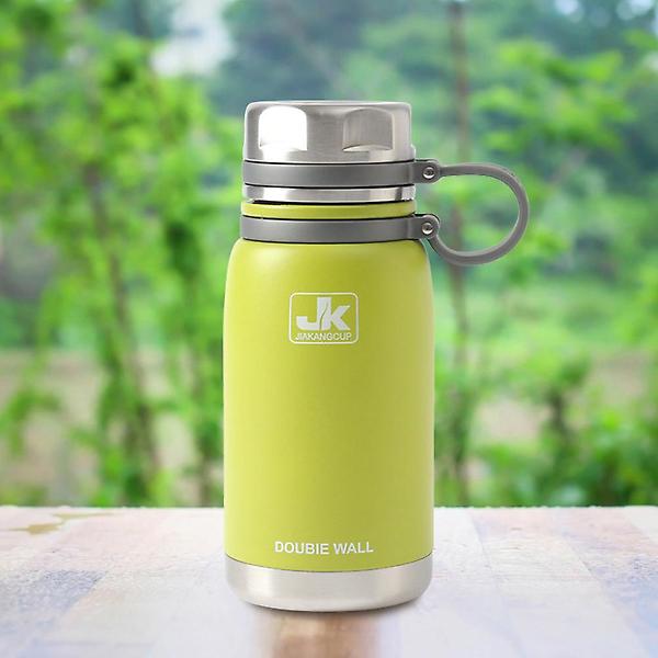  워터탱크 이중스텐 진공 보온병(600ml) (옐로우그린)