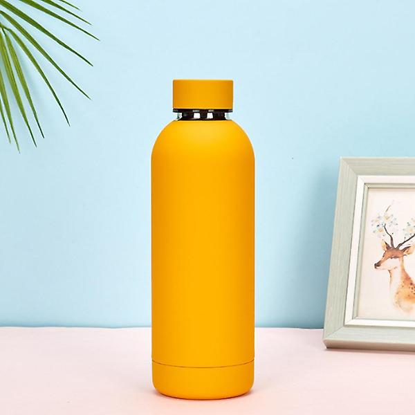  비비드 이중스텐 진공 보온병(500ml) (옐로우)