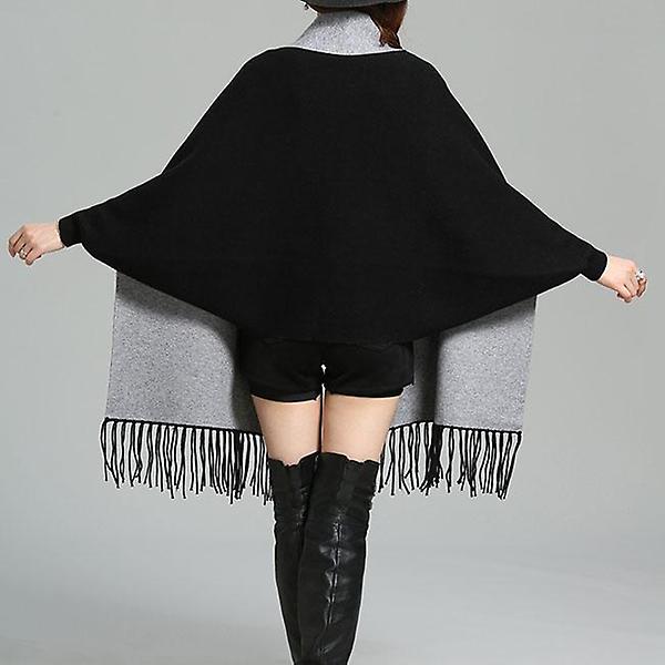  블랙+레드 가디건 숄(여성용)