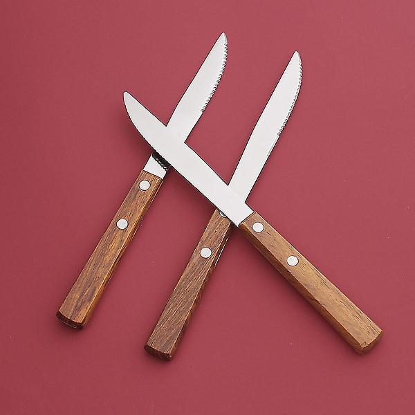  럭셔리 우드핸들 디너 나이프 3p 스테이크 양식칼