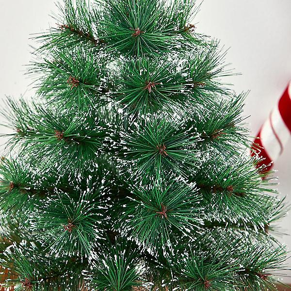[도매토피아/TREE-00001] 40cm 뉴리얼 솔잎 눈꽃 트리 크리스마스 탁상트리