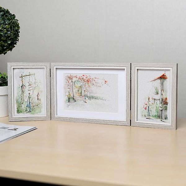  로망스 접이식 사진액자 / 3단 탁상액자