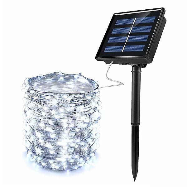 [도매토피아/태양광 LED 200구 와이] 태양광 LED 200구 와이어 전구(22m)(백색)야외줄전구