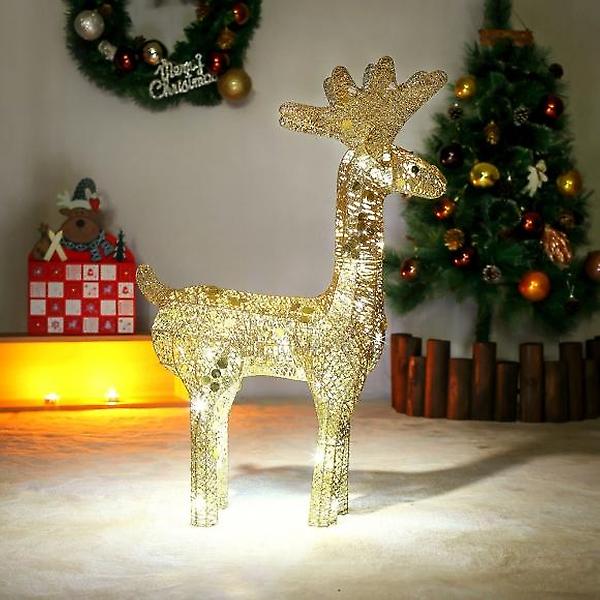 [도매토피아/50cm LED 골드 반짝이] 50cm LED 골드 반짝이 대형 크리스마스 사슴장식