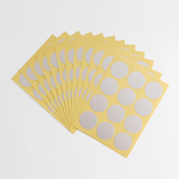  25mm 컬러 원형스티커 12매세트(실버) / 단색스티커